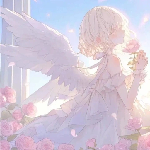 aesthetic pfp angel soft anime style
