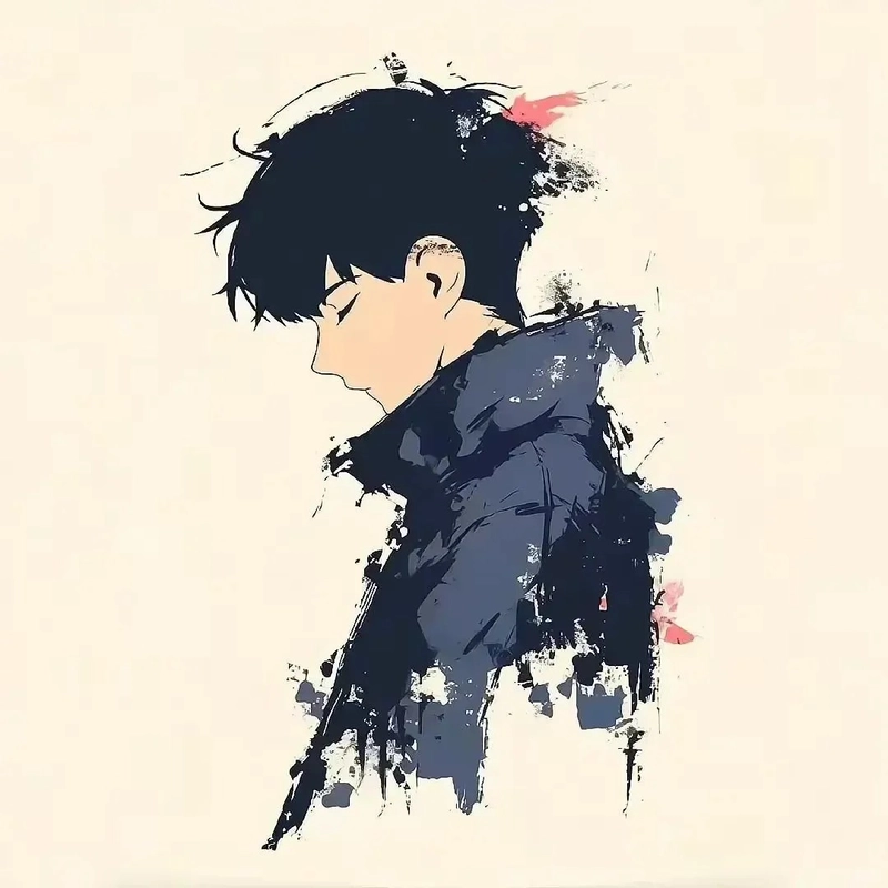 anime boy pfp with phone 