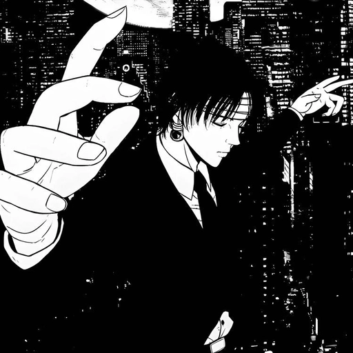 hot black and white anime pfp aesthetic