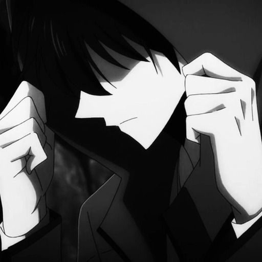pfp black and white cute anime
