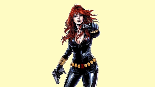 black widow pfp intense look