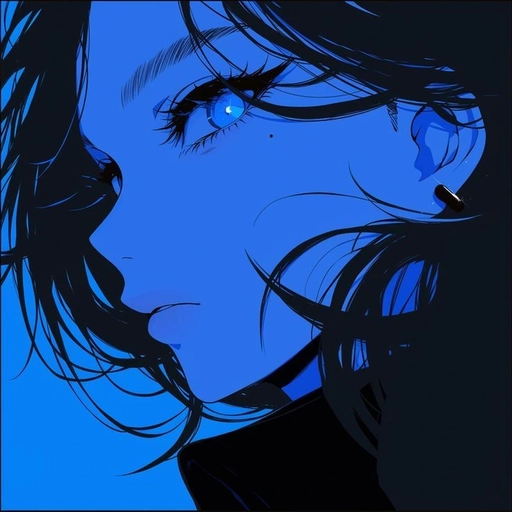 kawaii blue anime aesthetic pfp