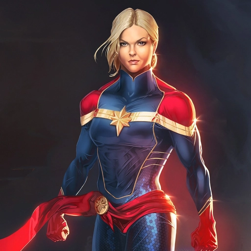 captain marvel pfp manga style