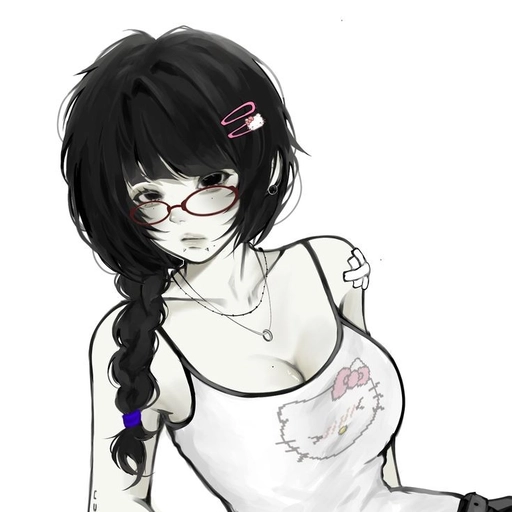 emo aesthetic pfp line art