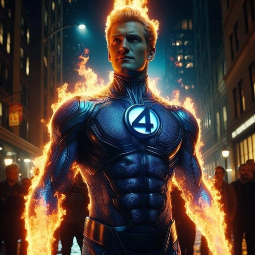 human torch marvel hero pfp