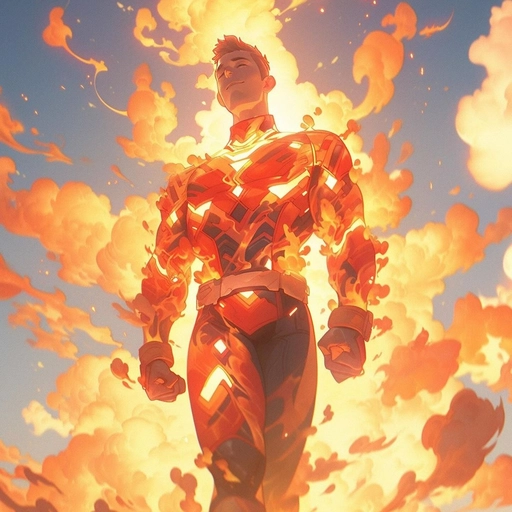 human torch blazing hero pfp