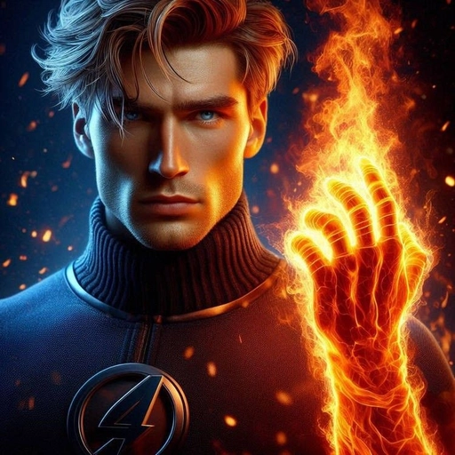 human torch superhero pfp