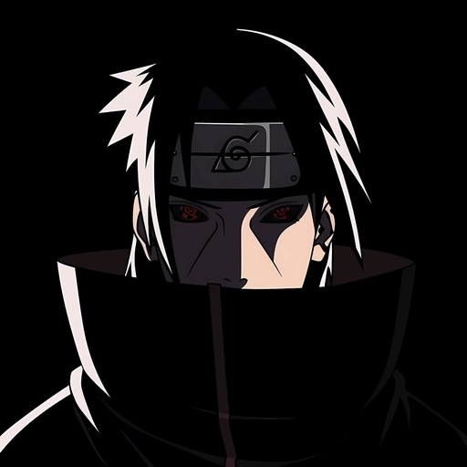 itachi pfp black and white sketch