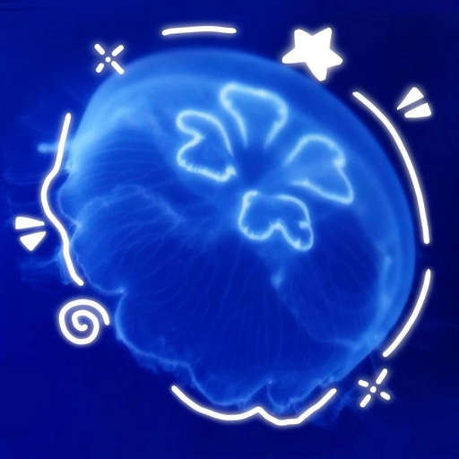neon blue jellyfish pfp