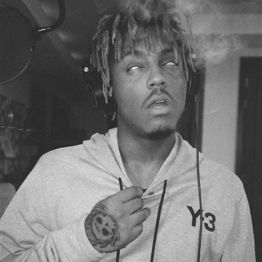pfp juice wrld black and white
