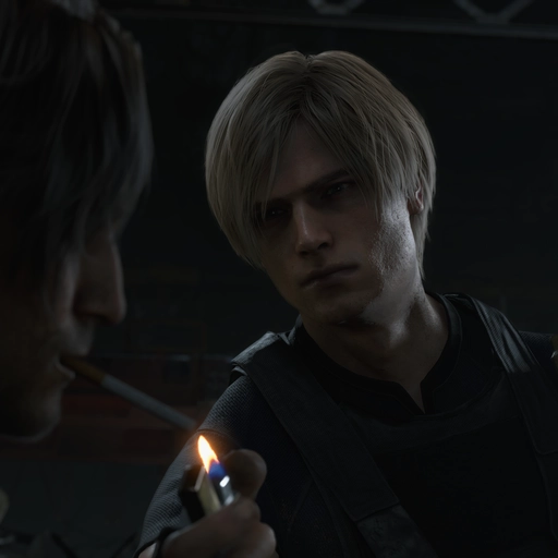 leon kennedy re4 remake pfp dark theme