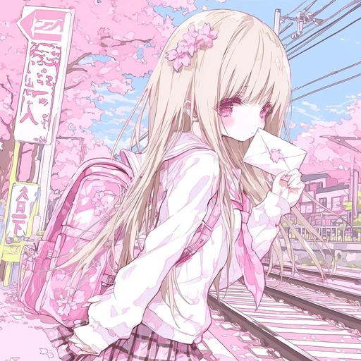 light pink anime girl pfp