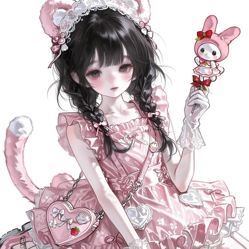 pfp pink anime cheerful pastel