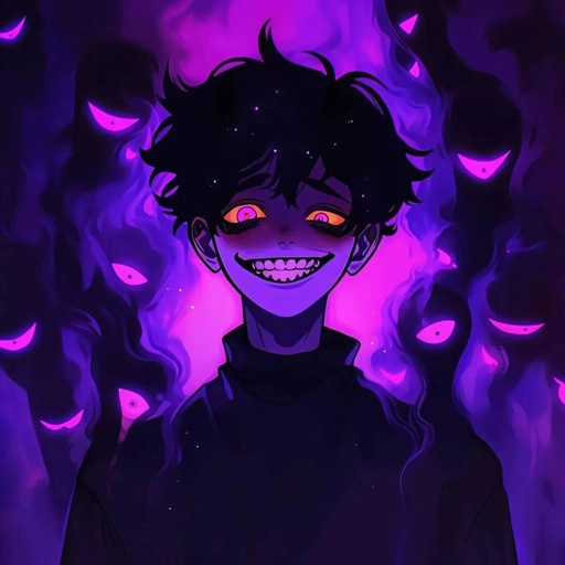 black and purple anime pfp cool