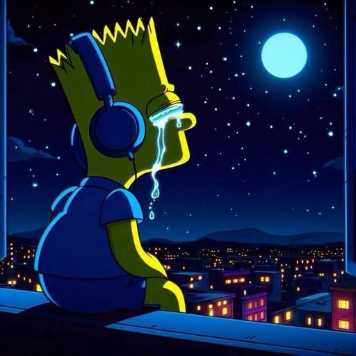 sad bart pfp anime