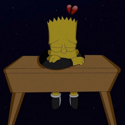 sad bart pfp cartoon style