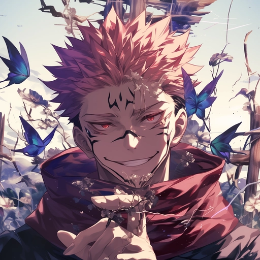 sukuna glowing tattoos anime pfp