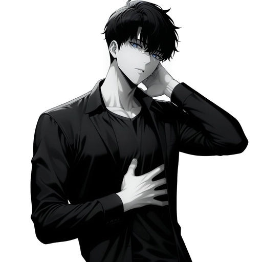 sung jin woo pfp black and white hd