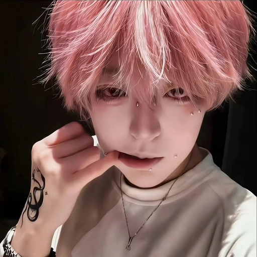 aesthetic femboy anime pfp in pink