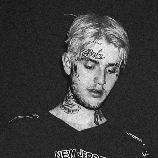 lil peep pfp black white aesthetic