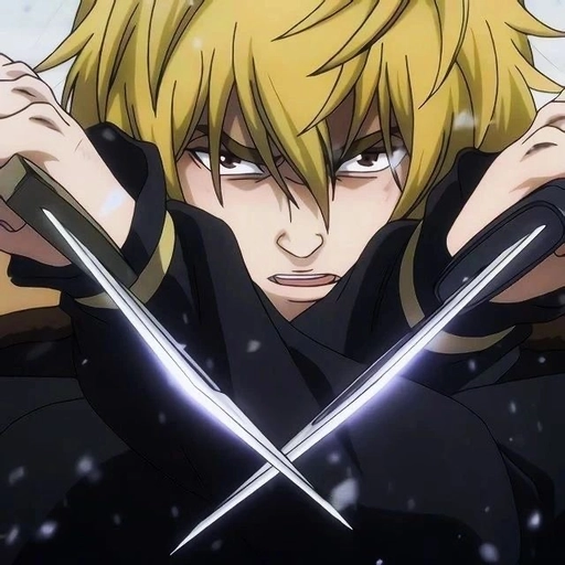 thorfinn pfp black and white drawing