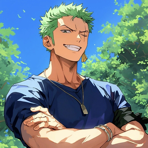 PFP Zoro with green color theme