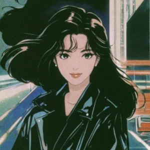 90s anime pfp girl smiling