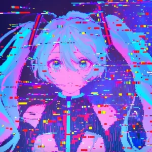 glitchcore matching pfp twins