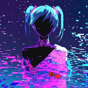 glitchcore pfp pastel glitch