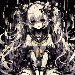 2020 glitchcore pfp dark tone