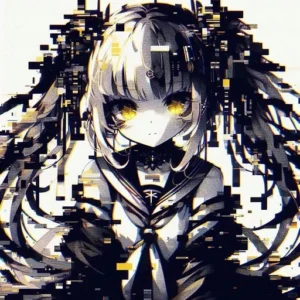 anime glitchcore pfp glitchcore art