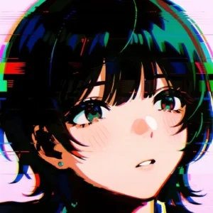 anime glitchcore pfp dark kawaii