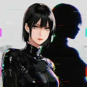 dark glitchcore pfp shadow art