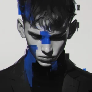 dark glitchcore pfp edgy glow