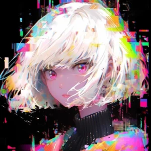 anime glitchcore pfp cute dark