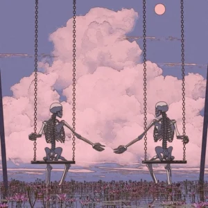 cool skeleton pfp with neon