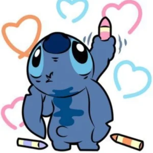cute stitch pfp with heart
