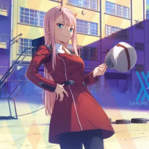 zero two pfp smiling hair flowing