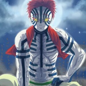 Akaza anime close-up