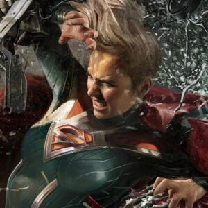 artistic drawing of supergirl portrait