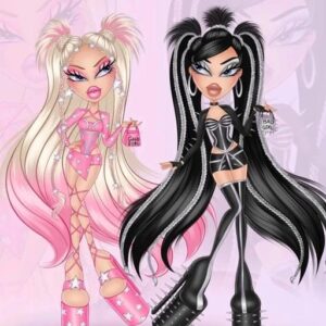 cartoon bratz pfp with long hair