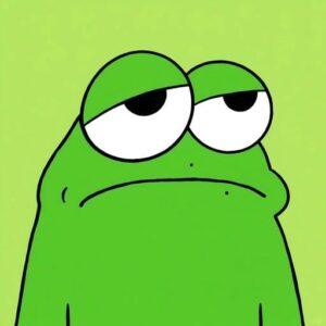 cute frog pfp sitting on lily pad