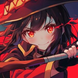 dark background megumin pfp