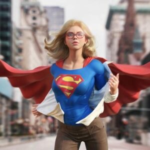 elegant supergirl picture standing tall