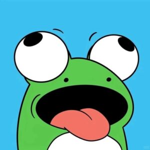 froggy profile picture holding flower