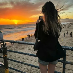 girly pfp under warm light