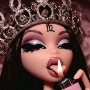 glam bratz pfp with glitter eyes