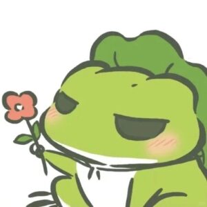 green frog profile pic smiling