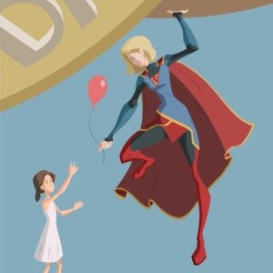 moody supergirl picture with red glow