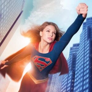 supergirl pfp close up with glowing eyes